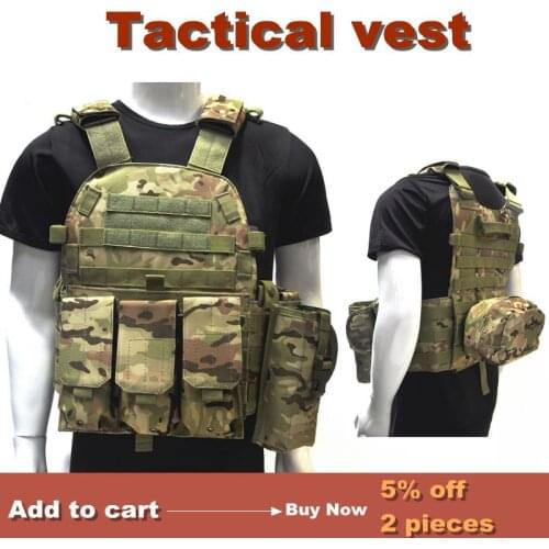 600D Nylon Molle Tactical Vest Body Armor Military Gear Hunting Equipment Combat Assault Plate Carrier Paintball Magazine Pouch