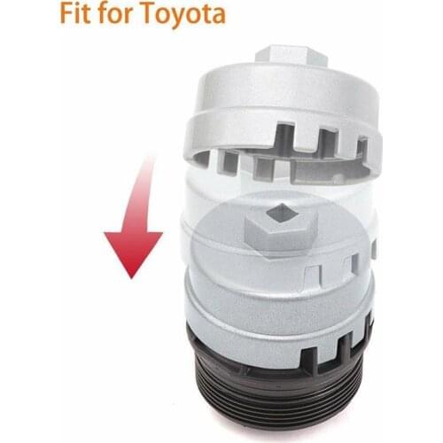 14 Flute 64.5mm Aluminum Oil Filter Cap Wrench 3/8 Drive Socket Rav4 Lexus For Toyota Tool Remover Removal Square