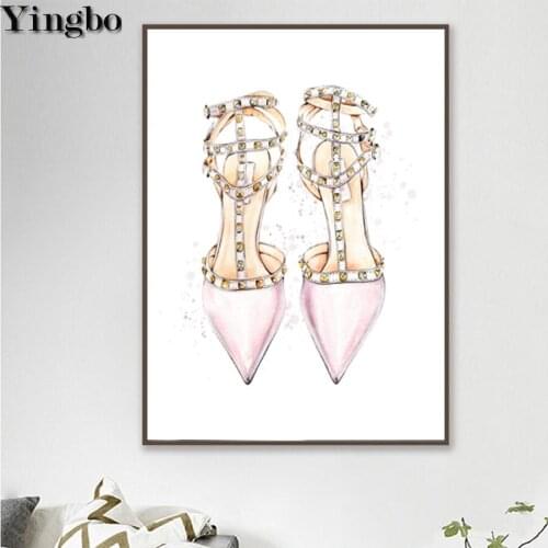 5D full Diamond Painting Diamond Mosaic Color high heel rivet shoes DIY Diamond Embroidery Sale Cross Stitch kit Diamond mosaic
