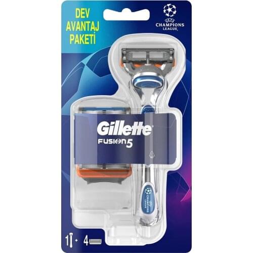 Gillette Fusion5 Razor + 4 Replacement Blades Champions League Pack