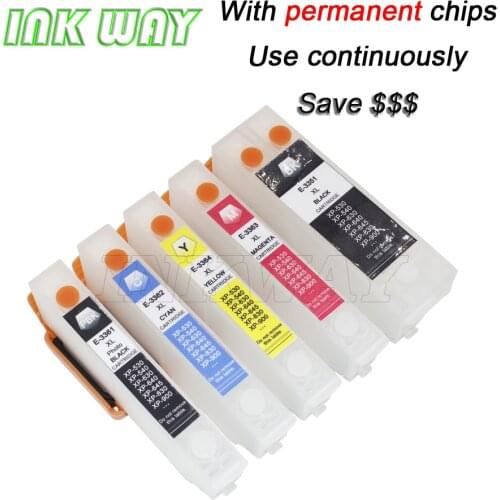 INK WAY 5x T3357 33XL Refillable Ink Cartridges with ARC for Epson Expression Premium XP-530 XP-540 XP-630 XP-635 XP-640 XP-645