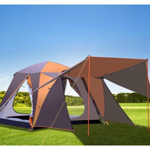 4Doors Automatic Speed-Openning 3-4 People 1-Bedroom One-Living Double Layers Tent Thick Self-Driving Tour Camping Equipment