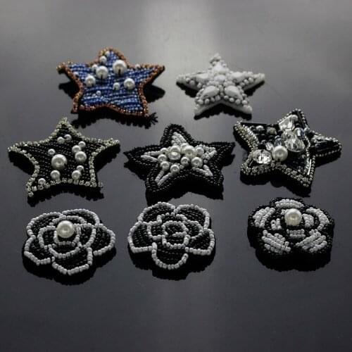 Quality manual nail bead patch pentagram clothes shoes decoration package accessories DIY patch glass decal drill applique