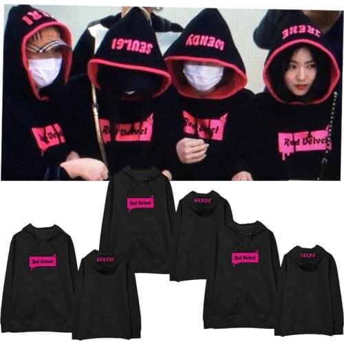 KPOP RED VELVET Red Room In Japan Album Oversized Hoodie Streetwear Loose Hooded Printed Long Sleeve Sweatshirts Pullovers Tops