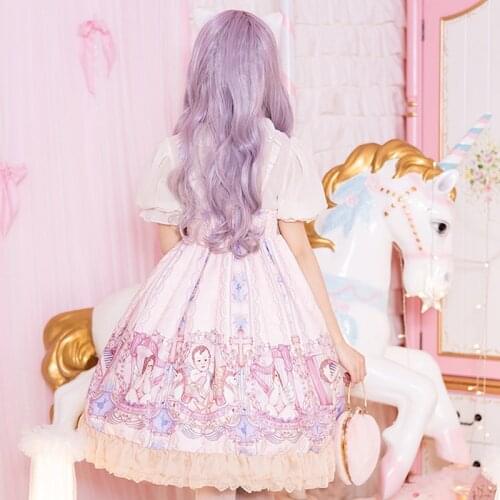 Summer Lolita Dress Sleeveles PInk Purple Kawaii Lolta Daily Vinyage Lolis Soft Sister Cosplay Princess Fairy Print Accessories