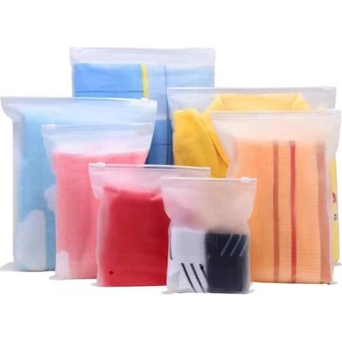 50Pcs Zip Lock Frosted Plastic Bag with Vent Hole Self Grip Seal Resealable Reclosable for Clothes Gift Sundries Grocery Storage