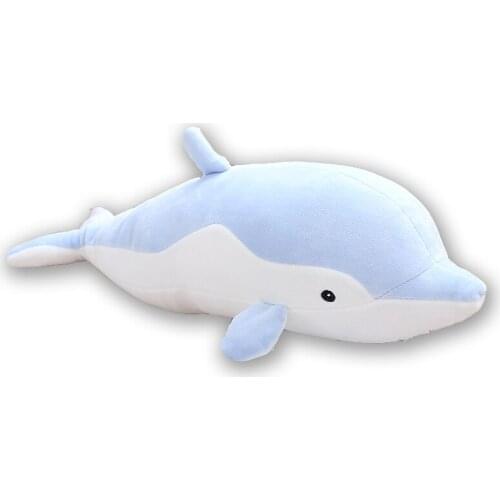 50cm Soft Dolphin Plush Toys Dolls Stuffed Down Cotton Animal Pillow Kawaii Office Nap Kids Christmas Gift for Girls