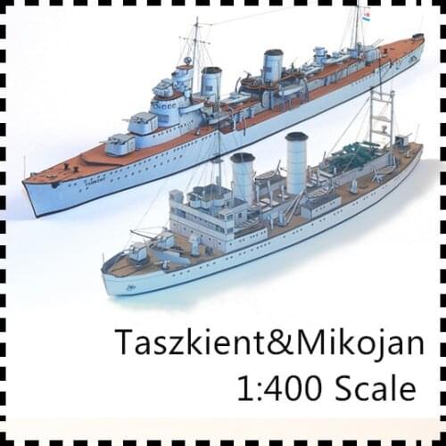 1:400 Scale Soviet Destroyer Leader Taszkient Icebreaker Mikojan Paper Model Kit Handmade Toy Puzzles