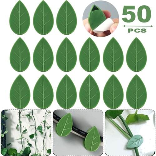 50 Pcs Invisible Bracket Self-Adhesive Fixed Buckle Leaf Shape Clip Plant Climbing Wall Fixture Rattan Vine Traction Holder Wire