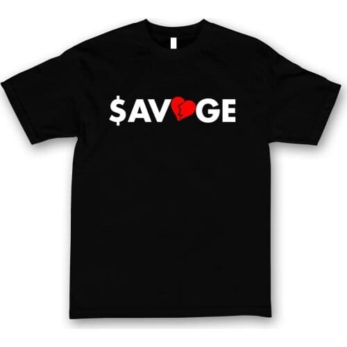 SAVAGE T-SHIRT IN BLACK STREETWEAR FASHION FLU GAME NEW