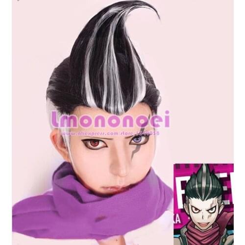 Anime Danganronpa Gundham Tanaka Cosplay hairwear short Silver Wig+Wig Cap