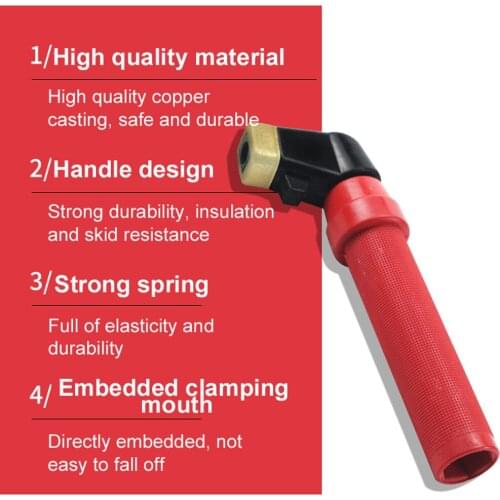 Welding Pliers Welding Machine Accessory Full Copper Welding Electrode Holder Elastic Spring Insulated Handle Design