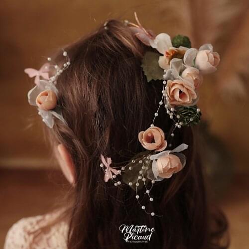 Girl Hair Decoration Accessoires Handcraft Flower Crown Band Photo Shoot Floral Headband Child Garland Women Photography Prop
