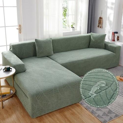 Jacquard Stretch Waterproof Sofa Cover for Living Room Elastic Sofa Slipcover L-shape Couch Cover Furniture Protector Covers