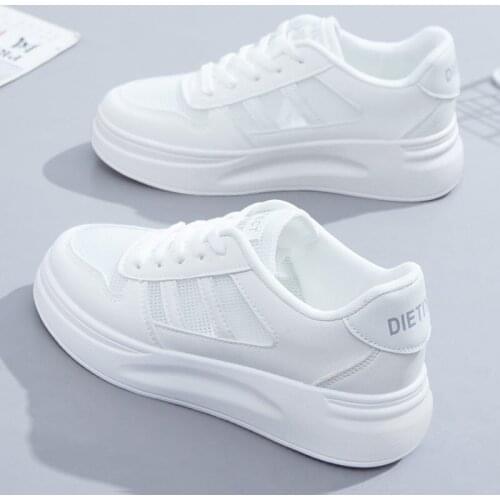 NAUSK Little White Shoes Womens Spring 2021 New Womens Shoes Trendy Shoes Breathable Thick-Soled Sports Casual Shoes