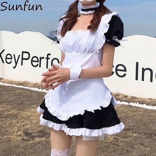 Maiden Partij Club Korte Jurk Meisjes Japanse Band Vrouwen Ruches Boog Wit Kawaii Kostuum Prinses Kant Femme Summer Mooie Dress