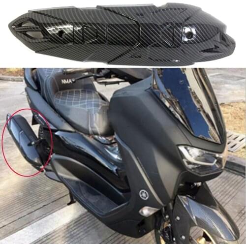 1PC Motorcycle Carbon Fiber Printed ABS Plastic Exhaust Pipe Trim Cover For YAMAHA NMAX155 2020