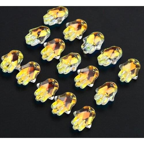 20pcs 18mm Fatima Hand Charms Glass Crystal Beads Sun Catcher AB Color Quartz lamp Chandelier Ornament Pendant Home Decoration