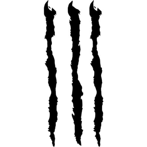 5.8cm*14.4cm Wild Animal Claw Scratches Vinyl Decal Graphic Car Sticker Black/Silver S6-3217