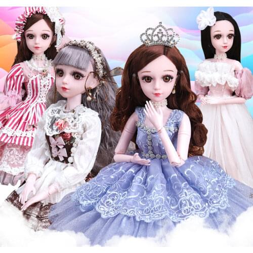 60CM BJD Doll 21 Joints Moveable To Ankle Wig Nude Lovely Girl Fashion Dress Various Style Clothes Accessories Special Gift Toys