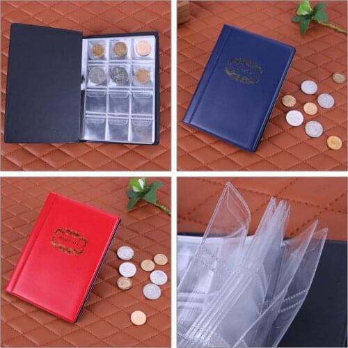 Retro 120 Pockets Coins Holders Album Book Collecting Money Organizer Storage Bags Money Pockets Album Coin Storage Book