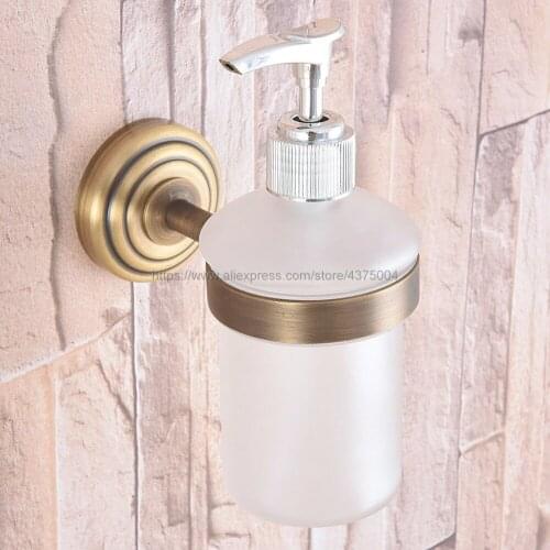 Antique Brass Classic Bathroom Hand Liquid Soap Dispenser Wall Mounted Bathroom Kitchen Countertop Soap dispensers Nba743