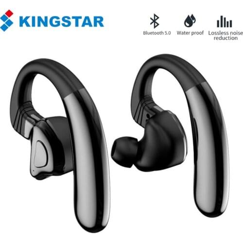 KINGSTAR Bluetooth Earphone Wireless Ear Hook Headsets Mic Waterproof Sports Earbuds HIFI 9D Stereo Headphone for Huawei Xiaomi
