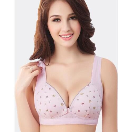 Super Push Up Bra Cup Size B Underwear Women Bra Big Size Nursing Bra Cotton Lace Low Cut Women Sexy Push Up Bra 3/4 Cup Gather