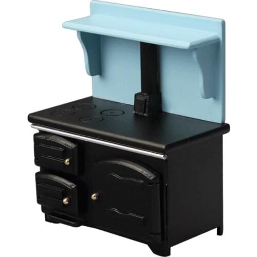 1/12 Scale Wooden Doll House Furniture Stove, Dollhouse Miniature Living Room Decoration Landscape Pretend Role Play Toys