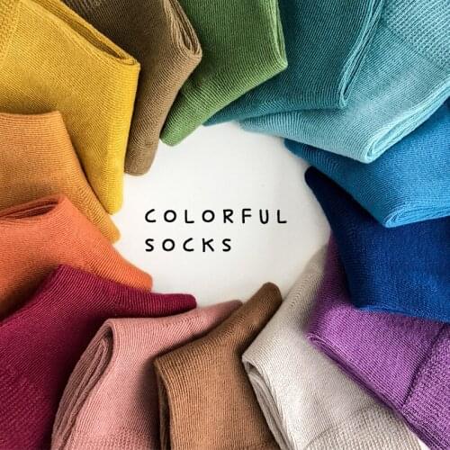 Baby Socks Kids Cotton Floor Socks Candy Color Ribbed Sock For Girls Boy Fashion Warmer Sock Toddler Spring Sokken Knitted