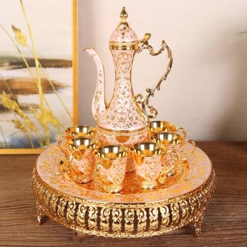 Ancient court tinware crafts retro wine jug wine glass Russian European wine set gift box wine division