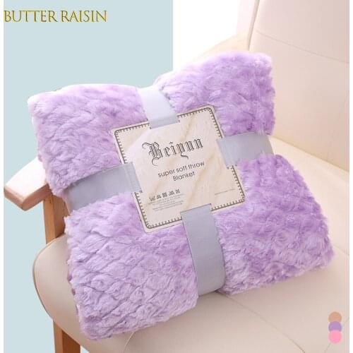 Double Jacquard Plush Blanket Crystal Velvet Sofa Throw Blankets For Bed Office Travel Solid Color Soft Warm Winter Bedspread