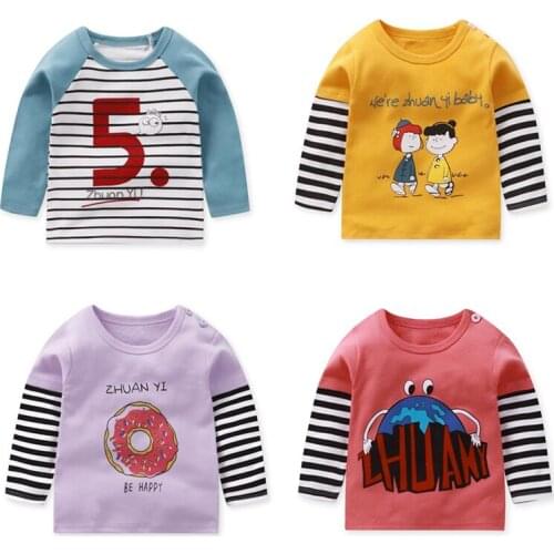 Baby Boys Girls T-shirt Cotton Kids Long Sleeve Shirt Girls Top Boy Clothing Cotton Girls T-shirt Baby Girl Autumn Tshirt Sale