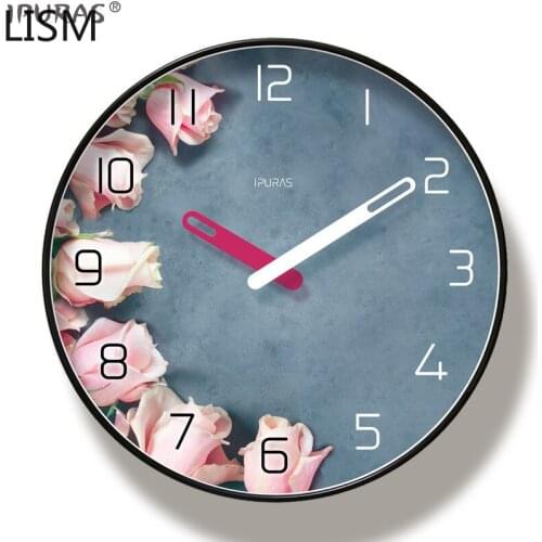 Round Wall Clock Quartz Silent Nordic Decoration Creative Personality Clock Stylish Warm Bedroom Clock Reloj De Pared Digital