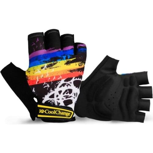 DICHSKI Cycling Half Finger Gloves Outdoor Sports Mountain Bike Men Women Breathable Shockproof Riding Anti Slip Unisex Mittens