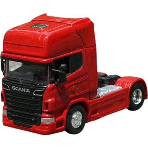 Welly 1:64 Diecast Alloy Man Vehicle SCANIA Tractor Container Car Model Collection Souvenir Ornaments Display Toy Gift