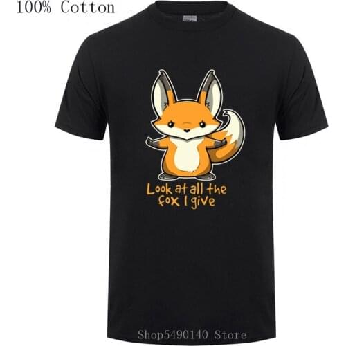 New Look at All the fox I give Men T-Shirt Crazy Cartoon Animal Tee Shirt Kawaii Cotton Short Sleeve Plus Size Clothing For Team