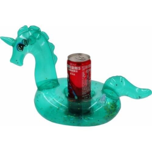 New Inflatable Cup Holder Swimming Pool Float Drink Floating transparent Unicorn Pool Float Swimming Ring Party Toys Beach Bar