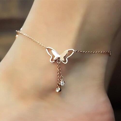 New Fashion Cute Butterfly Tassels Anklets for Women Summer Beach Chain Anklet Jewelry Gifts