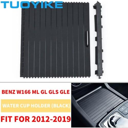 Car Interior Center Console Drink Water Cup Holder Cover Roller Blind Curtain Black For BENZ W166 ML300 GL350 GLS320 GLE250 ML