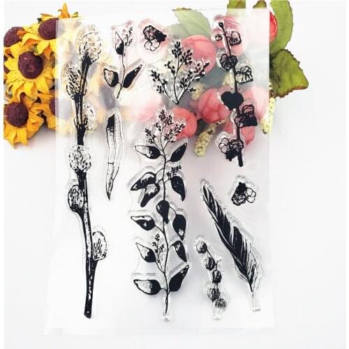 PANFELOU Branches and flowers vine Transparent Silicone Rubber Clear Stamps cartoon for Scrapbooking/DIY Easter wedding album