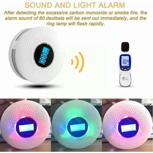 2 In 1 Long Standby Universal Carbon Monoxide Smoke CO Alarm Sensitive Security Warn High Sensor Accessories Smoke Detector K8Z0