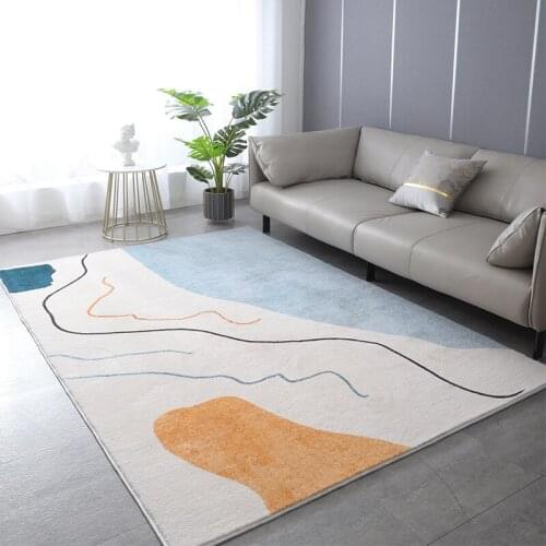 Modern Nordic Fluffy Rugs Living Room Home Decor Carpet Bedroom Line Sofa Coffee Table Floor Mat Soft Kids Room Tatami Area Rug