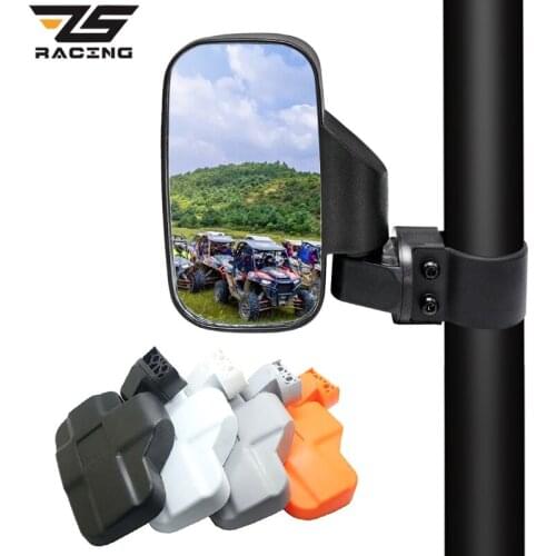 ZS Racing Universal Motorcycle Side Mirror Adjustable 1.75'' 2'' Double Buckle Off-road Rearview Mirror For UTV Moto Polaris RZR
