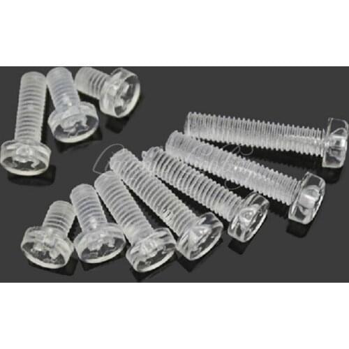 1000pcs Transparent M3 x 6 Plastic Acrylic Pan Head Screw Cross Recessed Raised Cheese Head Screws for DIY wooden pendant light