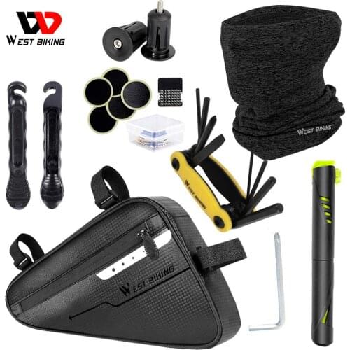 WEST BIKING Bicycle Repair Kit Tools Include Bike Bags Bike Pump MTB Mountain Road Bike Repair Tools Multitool Cycling Equipment