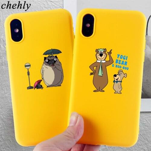 Funny Cartoon Phone Case for IPhone 6s 7 8 11 Plus Pro X XS MAX XR Cute Cases Soft Silicone Fitted TPU black Cover Accessories