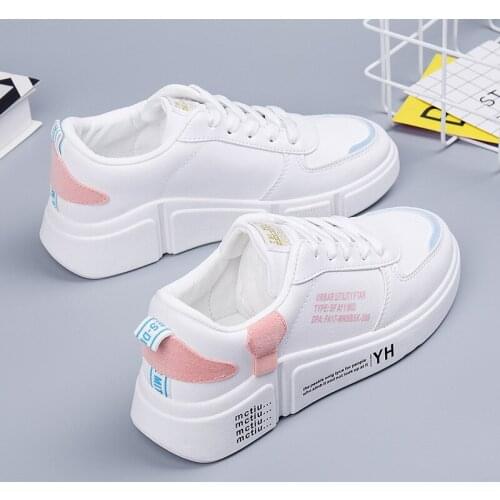 2021 Autumn and Winter Womens Flat Shoes Fashion White Shoes Women Spring Shoes Thick-soled Sports Shoes Women