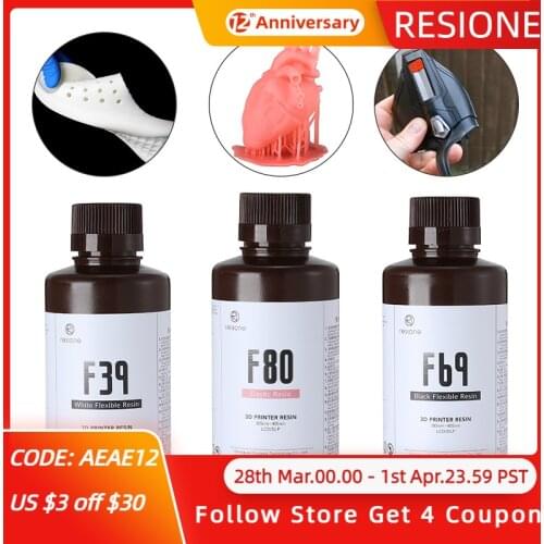 Resione 500g Tear Resistant Flexible 3D Printing Liquid Resin For Elegoo Anycubic Resin 3D Printer SLA DLP LCD
