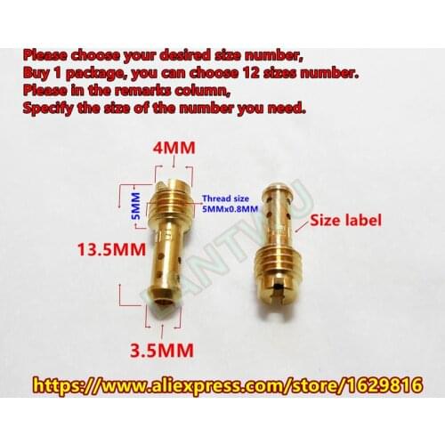 12 pcs/pack)mikuni carburetor VM22/210 vice injectors Nozzle For GN250 AX100 EN TZR TM 2-stroke/4-stroke pilot jets